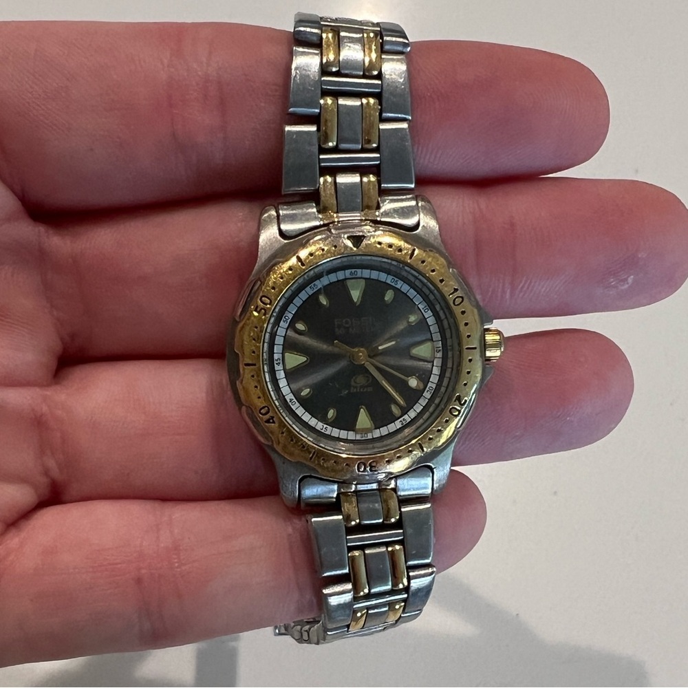COPY - Women's 28mm Two Tone Fossil Blue Watch, WR 50M, AM3096